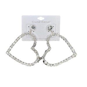 LARGE HEART SHAPED SILVER EARRINGS